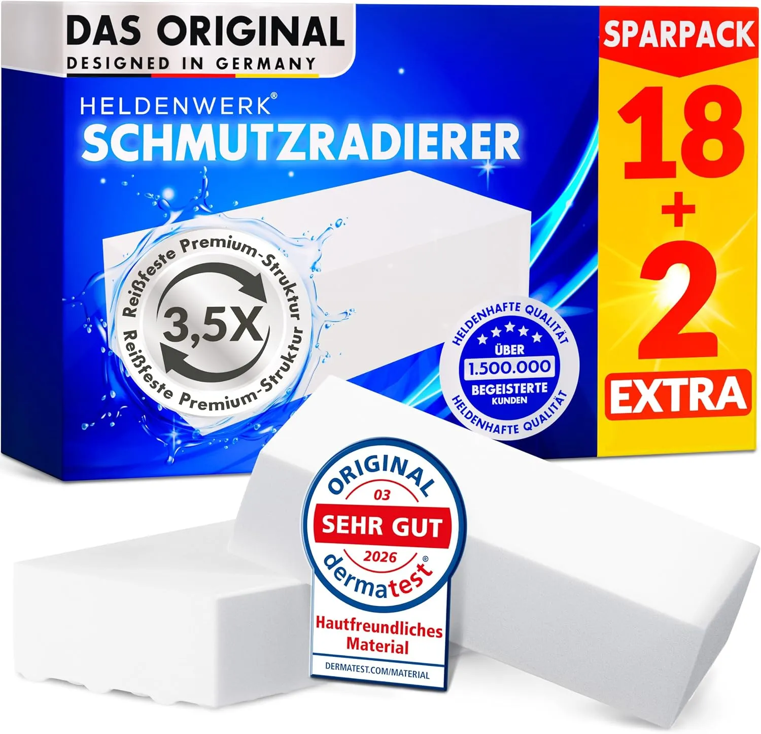 Schmutzradierer Schwamm 18+2 Extra Magic Eraser Premium Set