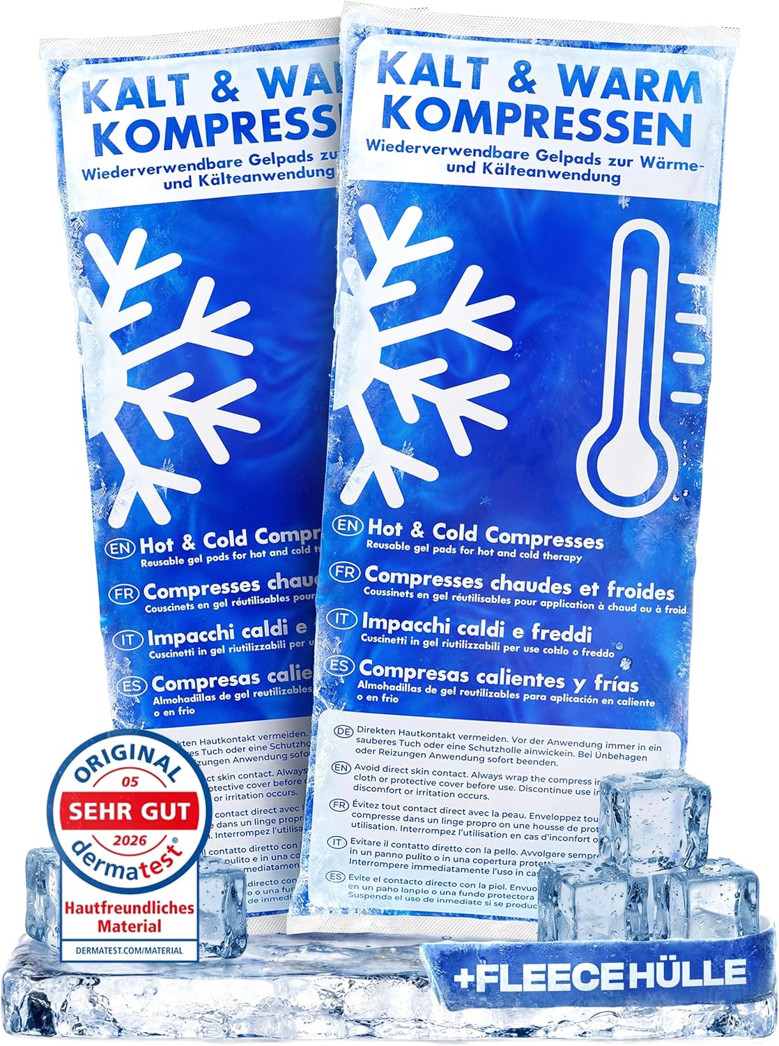 Premium Kühlpads 29x12cm | 2er Pack Kompresse zertifiziert