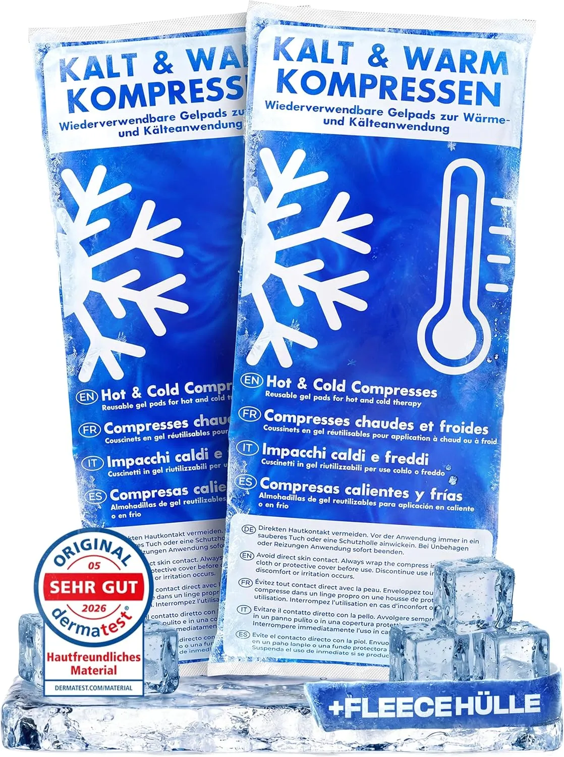 Premium Kühlpads 29x12cm | 2er Pack Kompresse zertifiziert