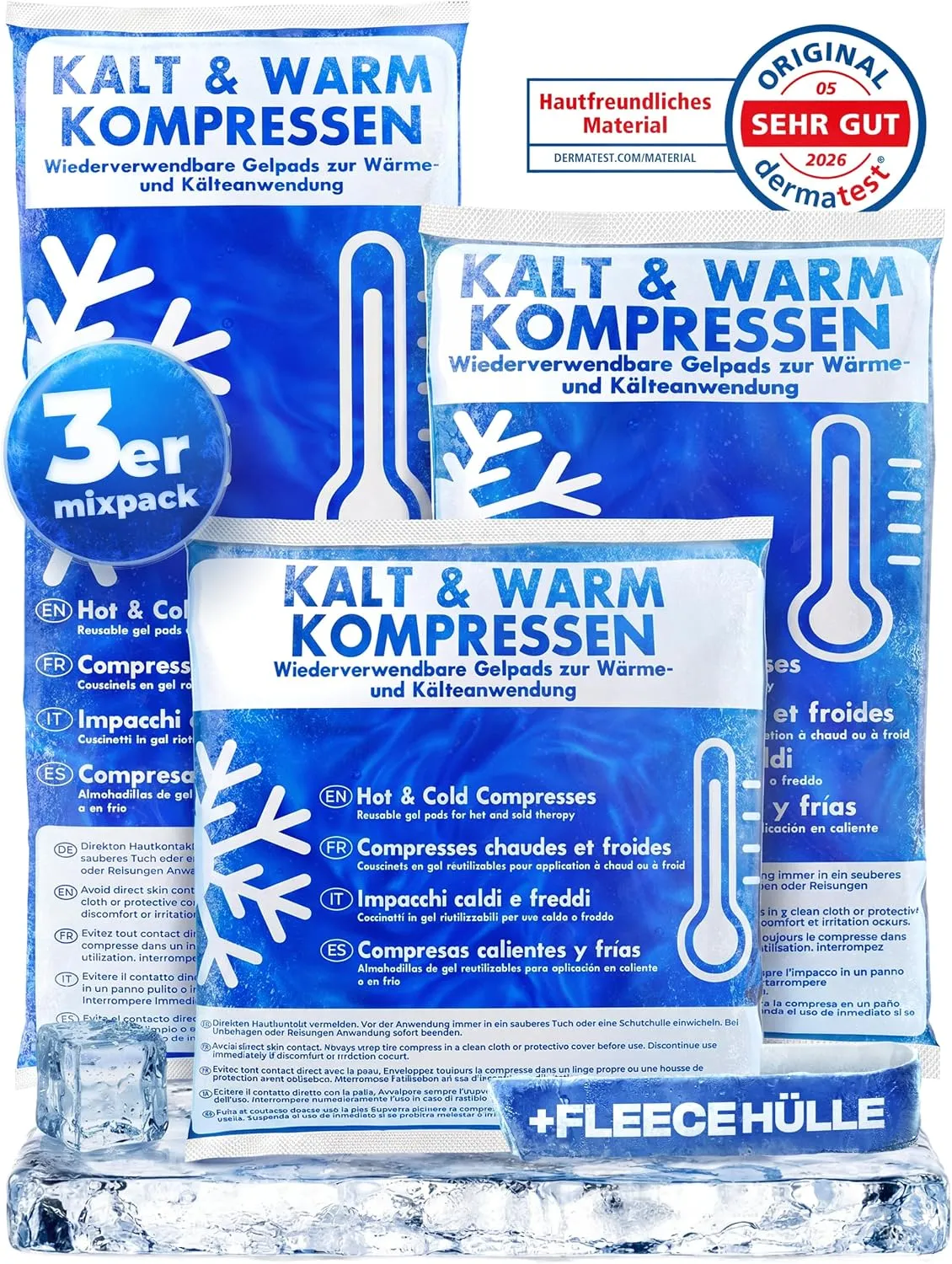 Premium Kühlpads 3er Mixpack Kalt Warm Kompresse zertifiziert