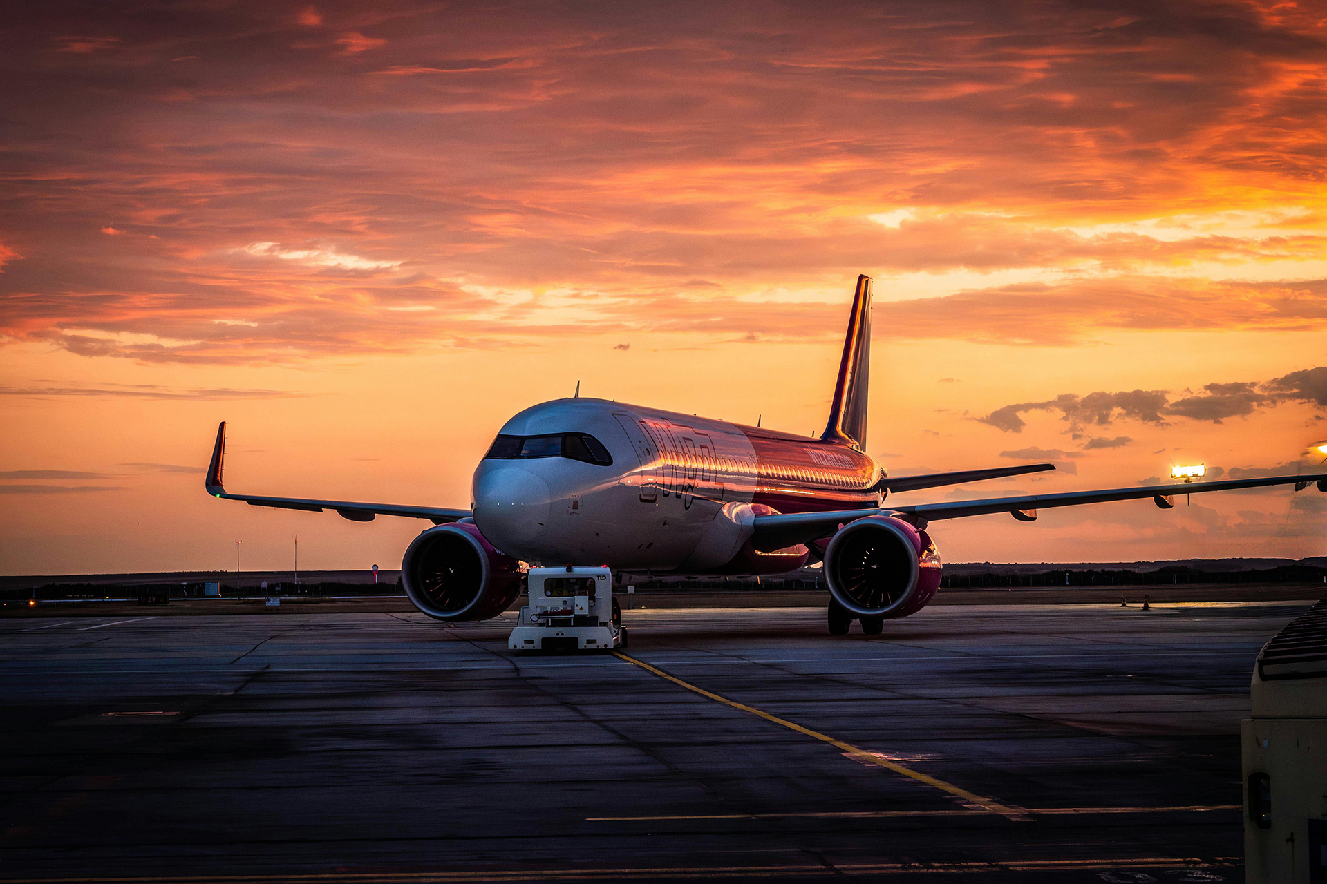 Airplane taxiing to runway