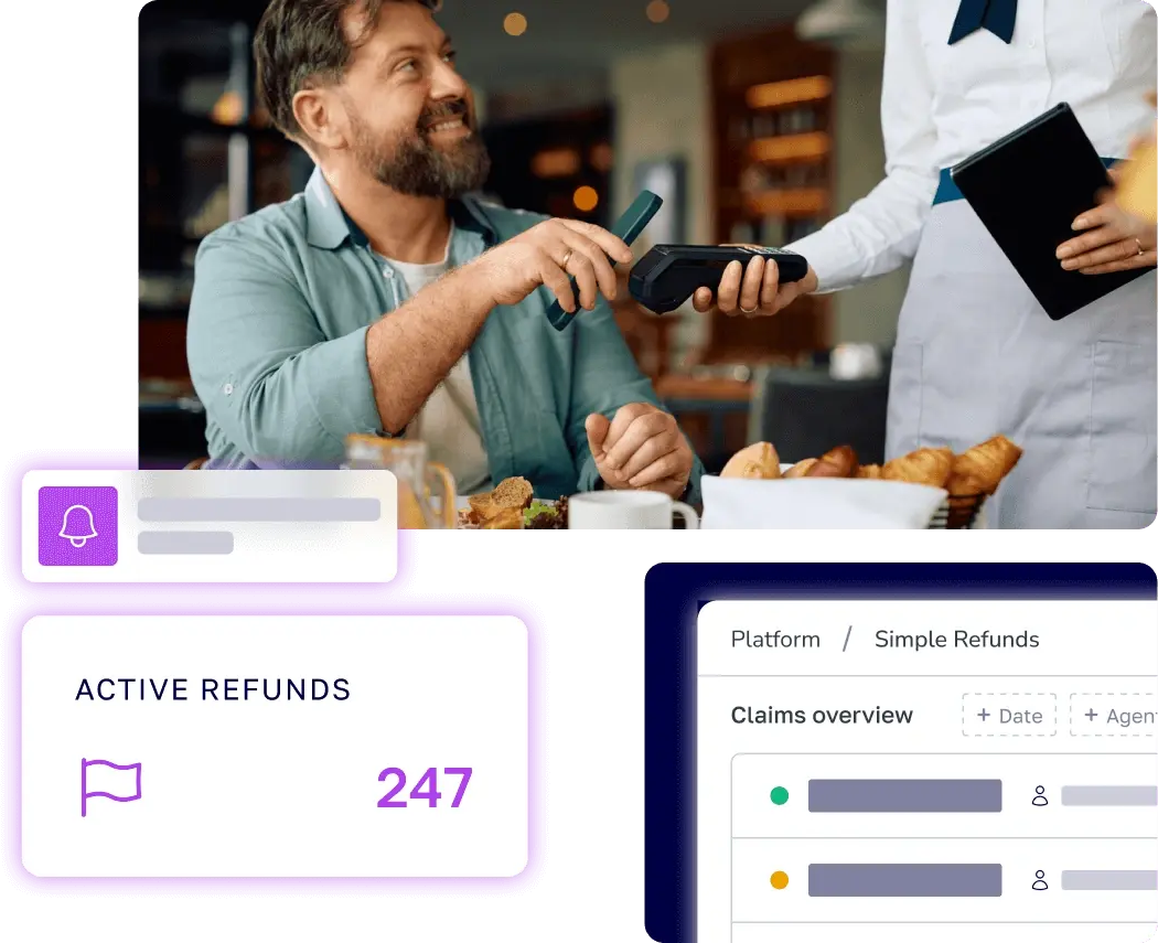 Man using SimpleRefunds system