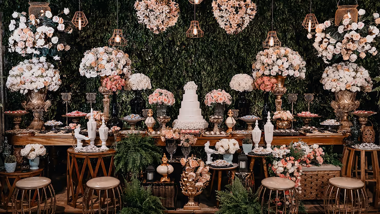 A beautiful decoration of rooms with flowers and other plants