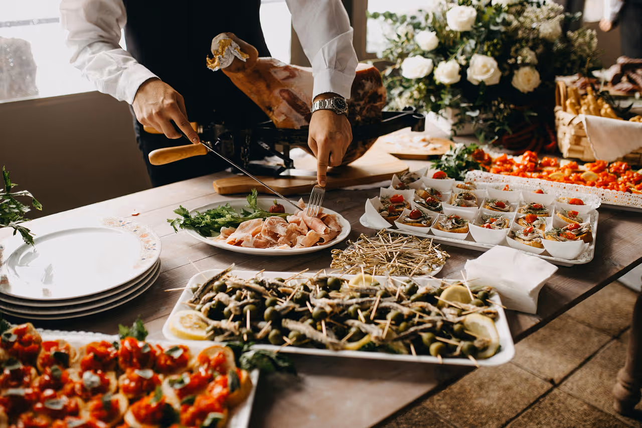 Table full of Italian food