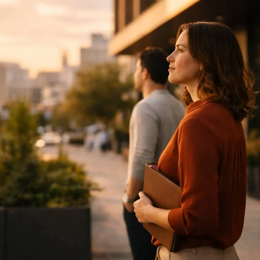 Femme regardant au loin
