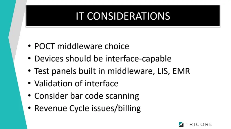 IT considerations Lab urgent care