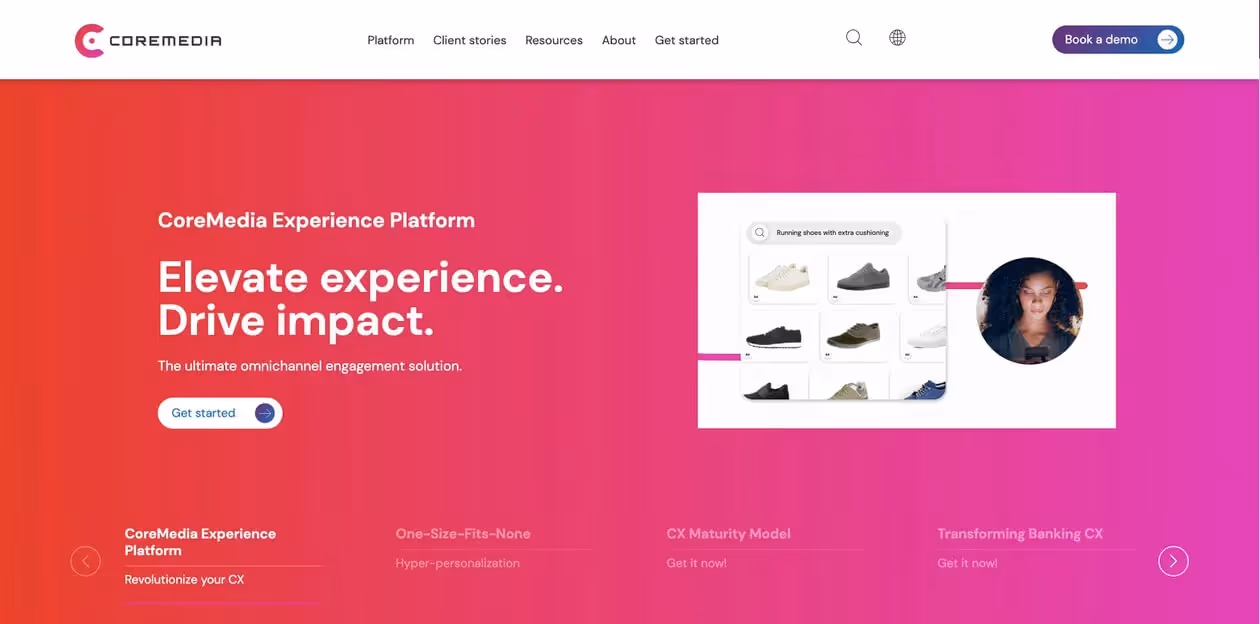 Website des Enterprise CMS CoreMedia