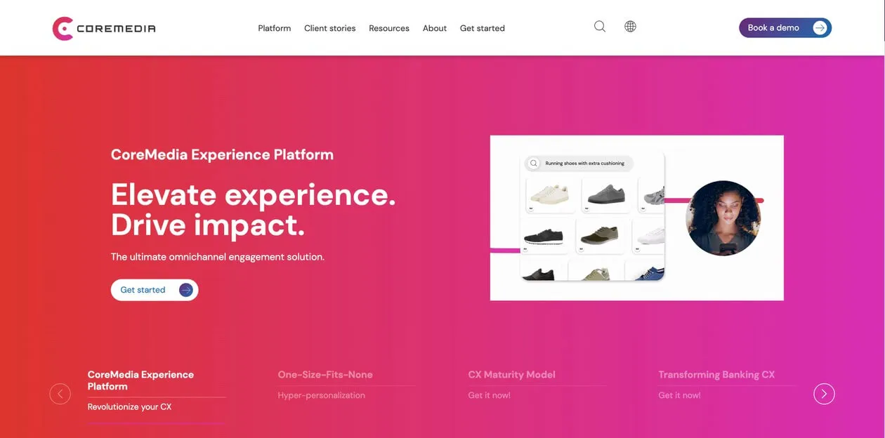 Homepage der CoreMedia Website