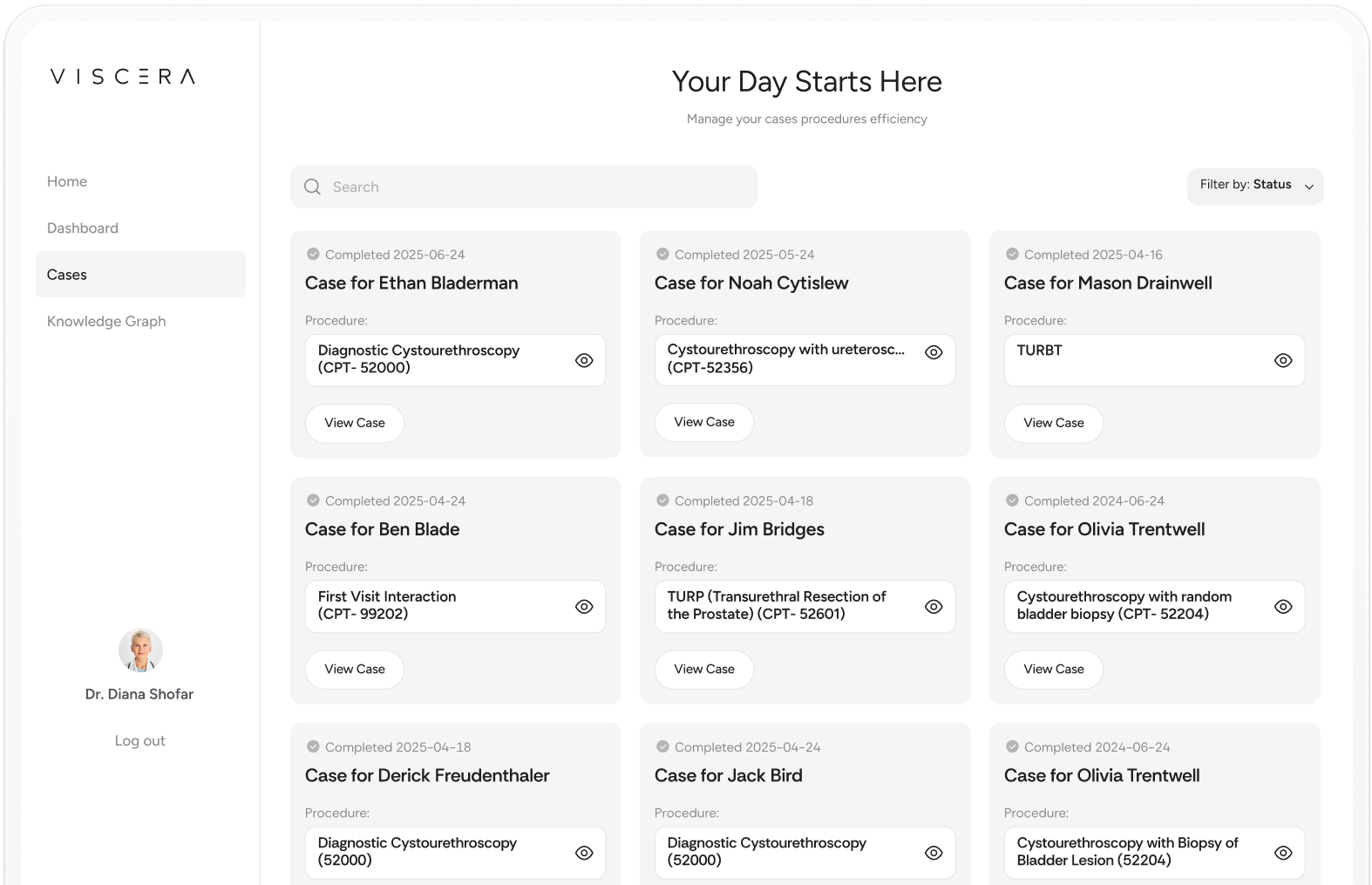 Viscera Dashboard-pop-up