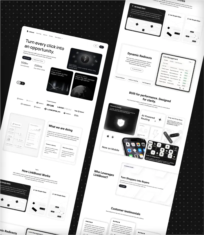Showcase of Linkboost website