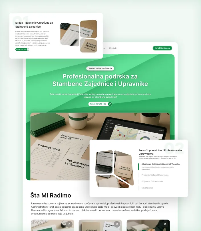 Showcase of Kucepazitelj Finansija website