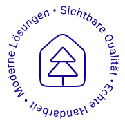 Ein Qualitätssiegel mit den Werten Sichtbare Qualität, echte handarbeit und moderne Lösungen.