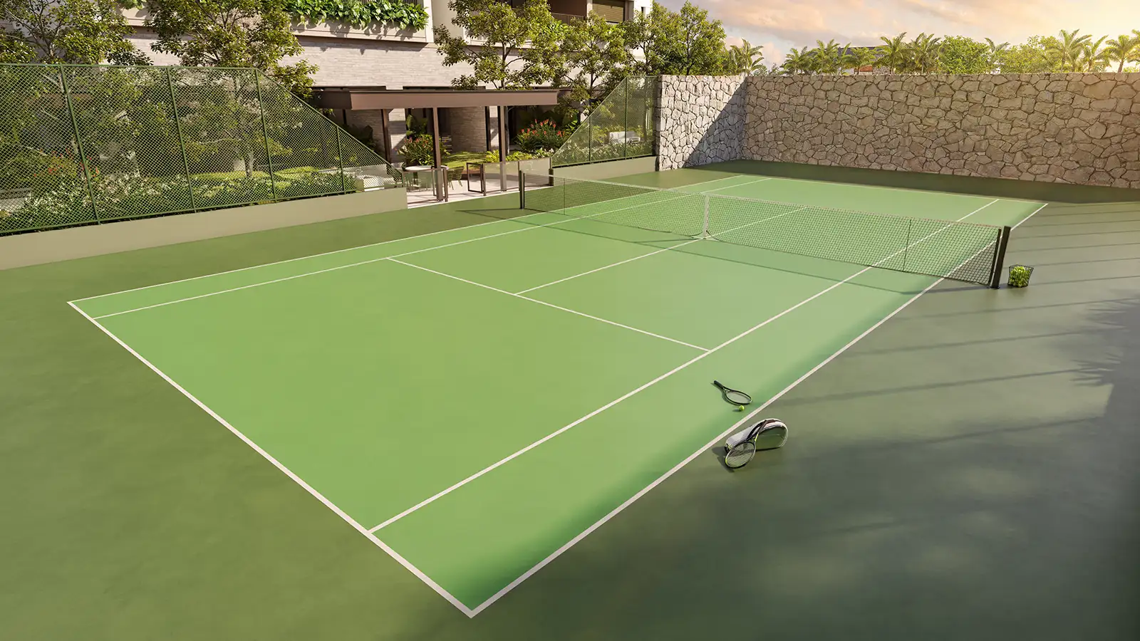 Quadra de tênis oficial