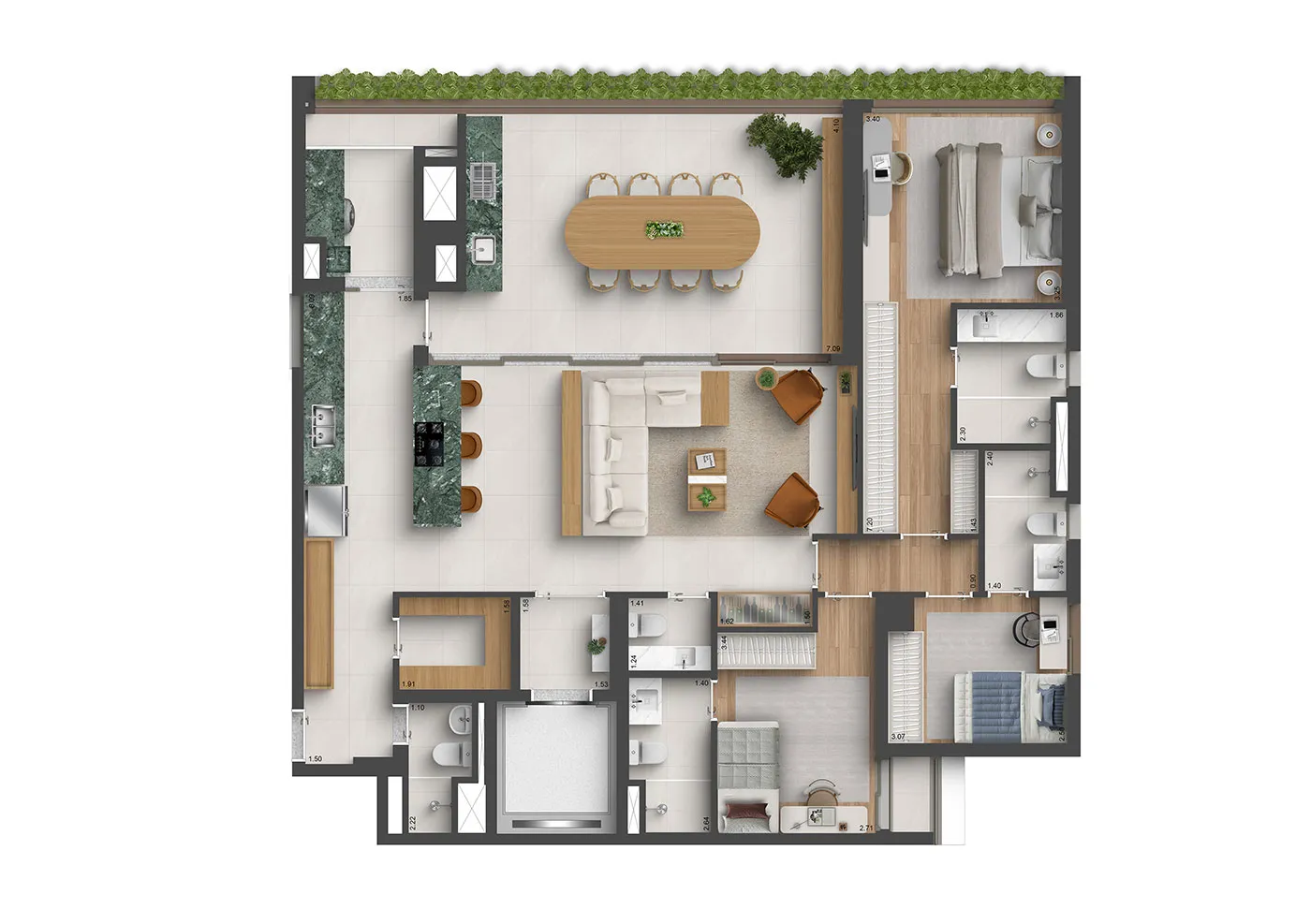 Planta 164m²