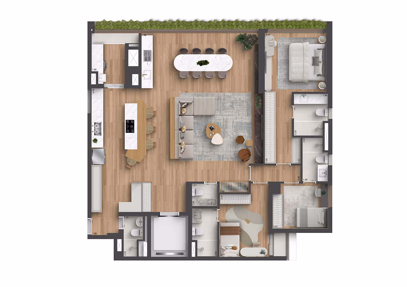 Planta 164m²