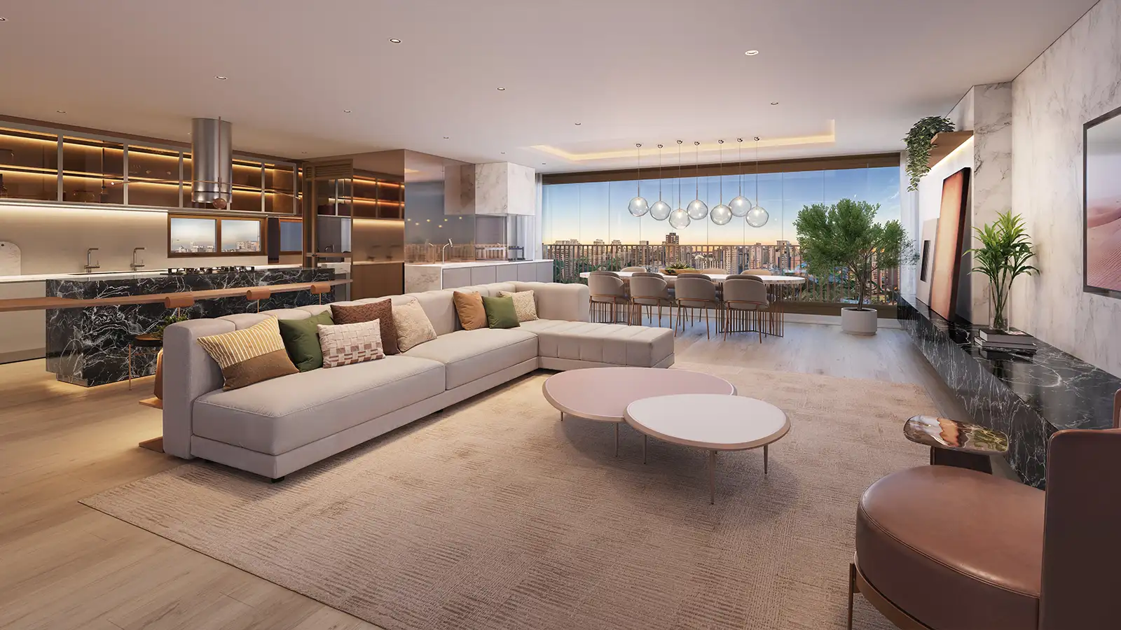 Living decorado - 164m²