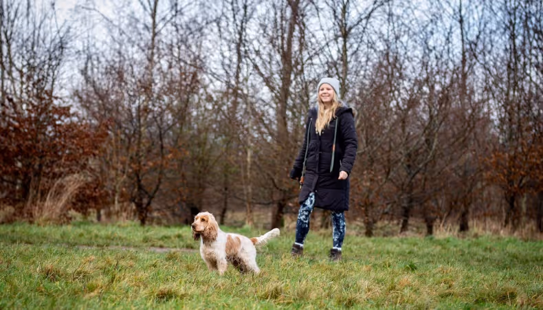 Steph Yates and her spaniel Willow