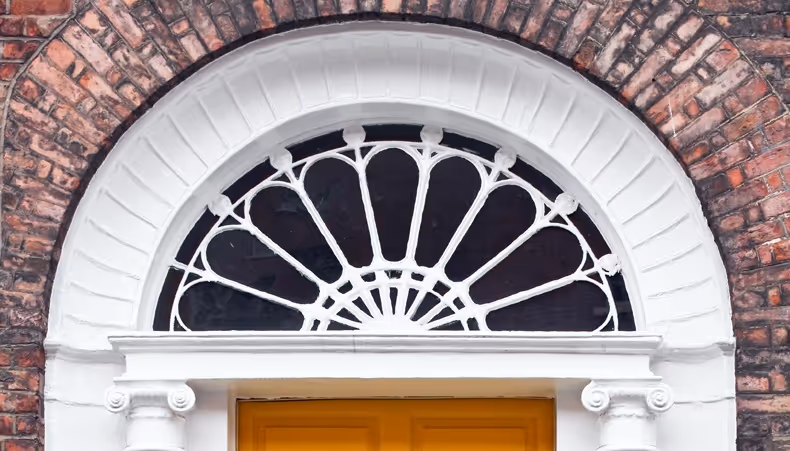 Arched door window
