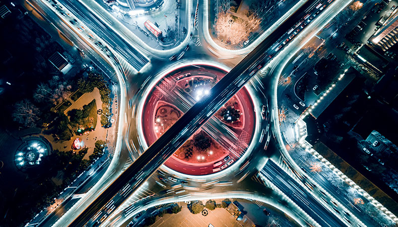 Photo of busy roundabout