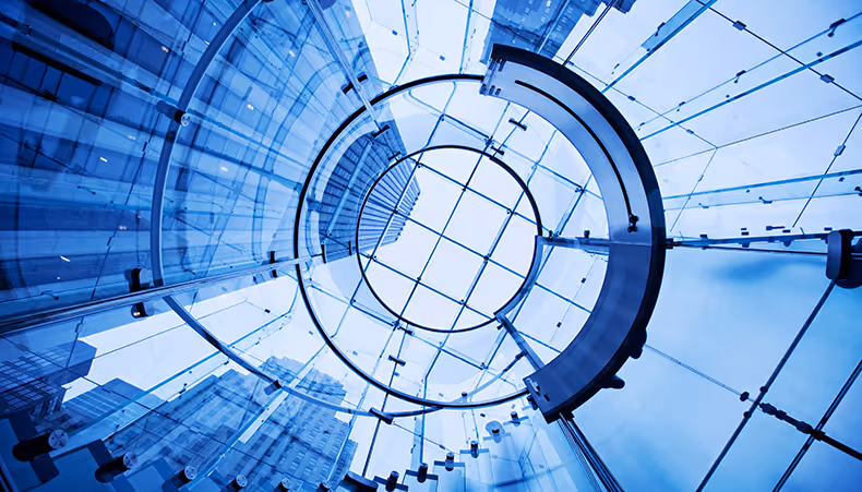 Glass circle building