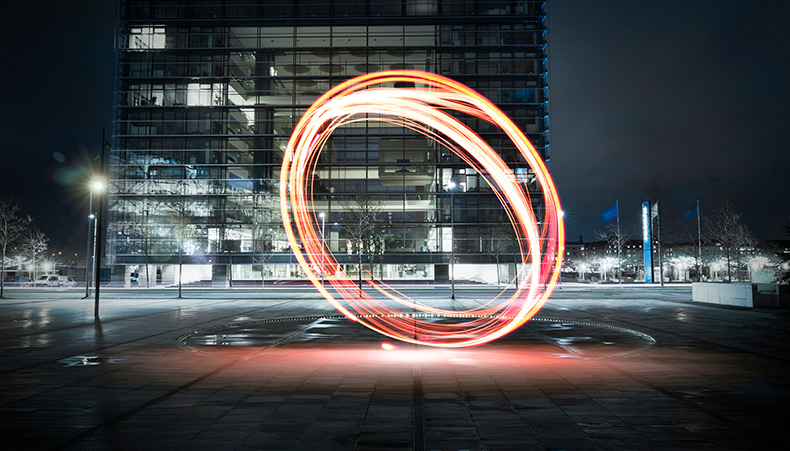 City lights in a circle