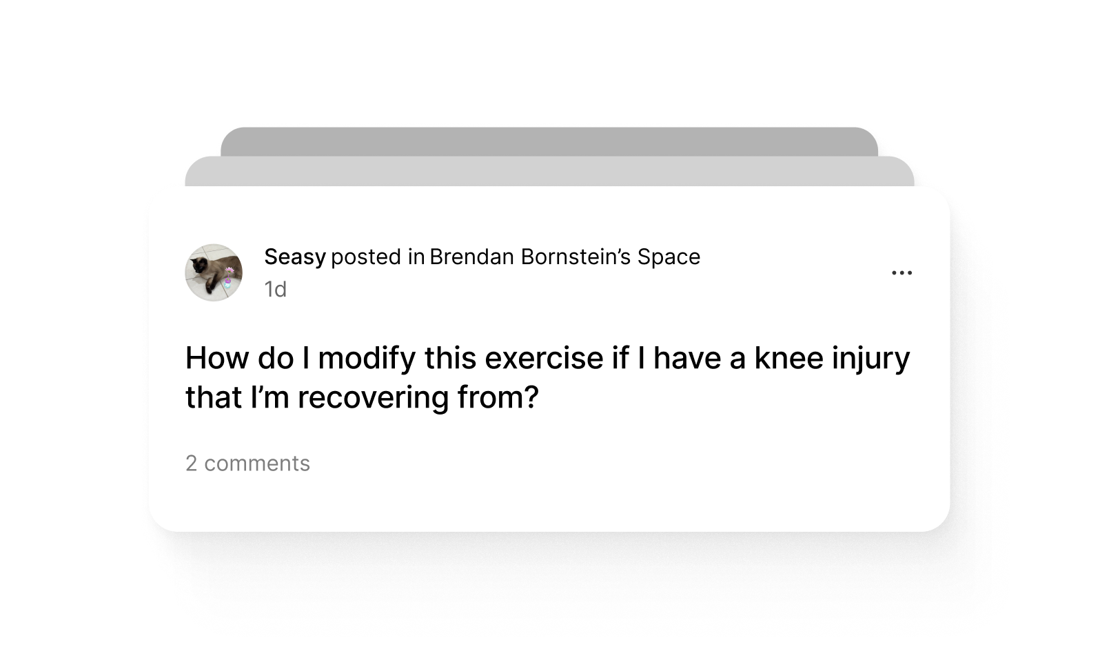Example of forums in the app