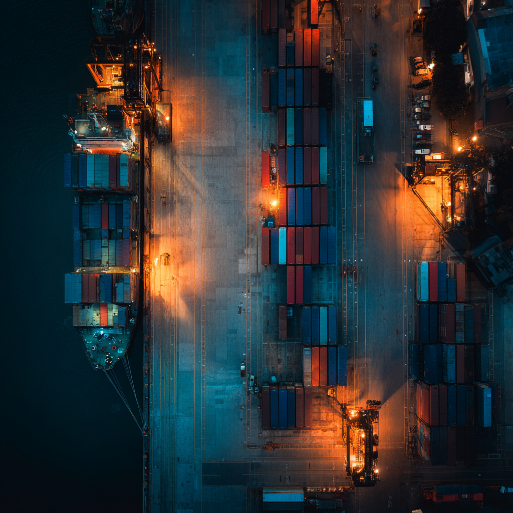 Port picture with lights