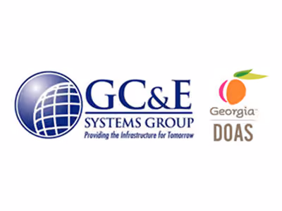 Logos of GC&E Systems Group and Georgia DOAS with tagline about infrastructure.
