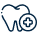 Blue icon of a location pin with a check mark inside a circle to its right.