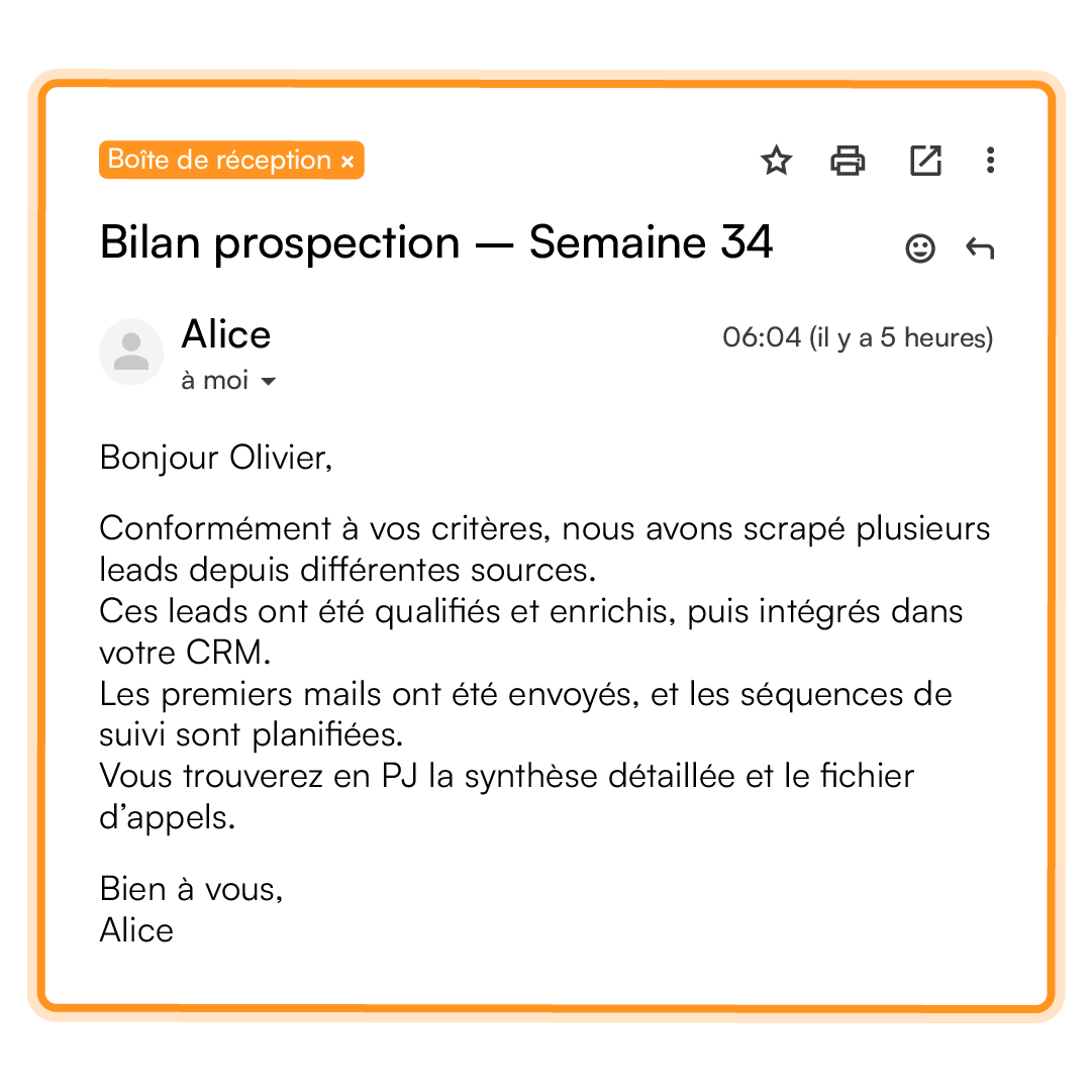 Image illustrant un exemple de tâche administrative prise en charge par Partner in Task
