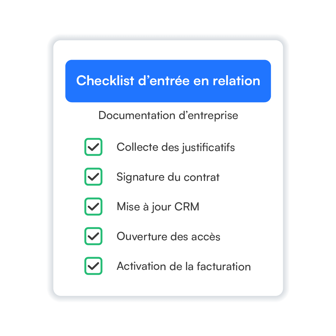Image illustrant un exemple de check-list mise en place par les consultants  Partner in Task