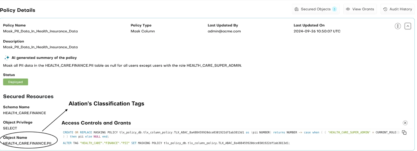 Alation Classification Tags