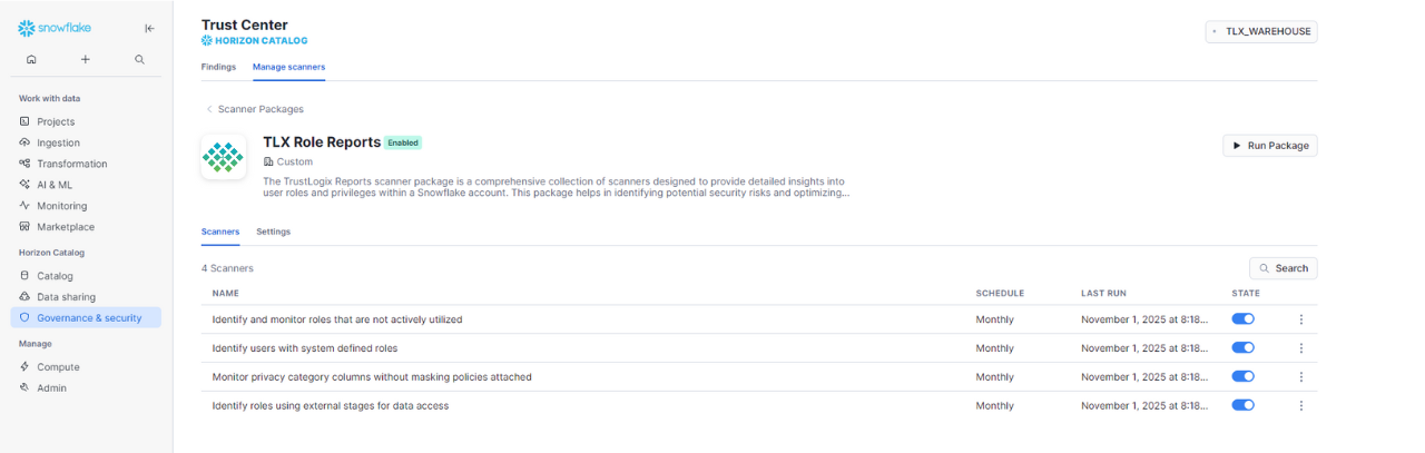 snowflake trust center