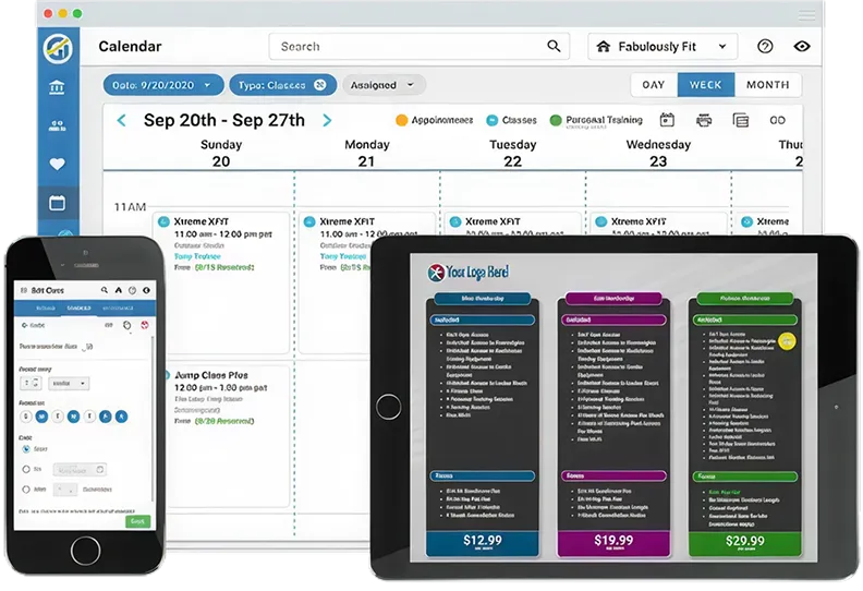 A calendar app on a tablet with the date of 22/09/2020.