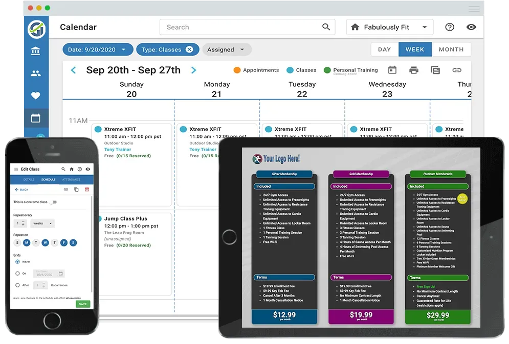 A calendar app on a tablet with a price of $19.99.