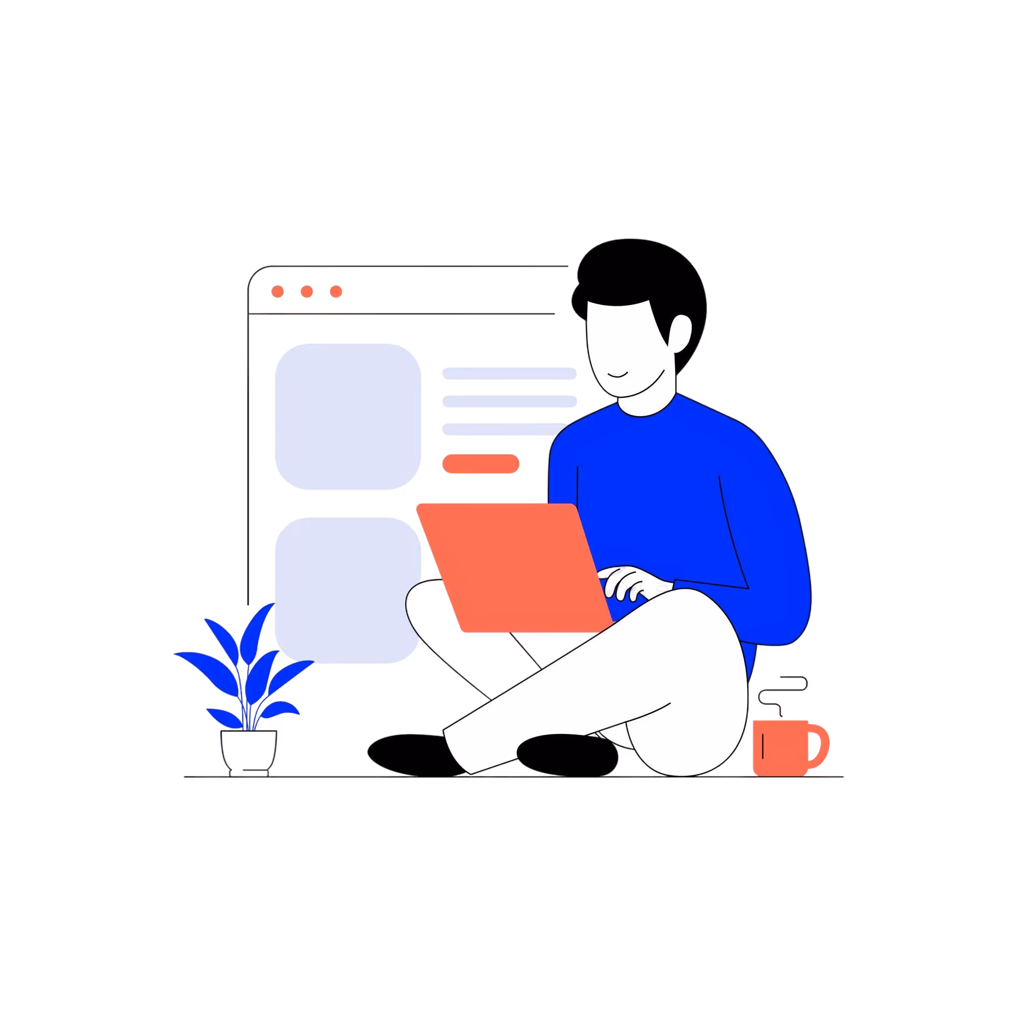 Liidix suunnittelee moderneja verkkosivuja ja verkkokauppoja – kuvitus digitaalisesta ostamisesta ja myynnin kasvusta