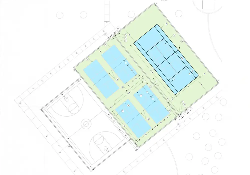 Rendering of future pickleball courts at Meadows Park in North Natomas, Sacramento, anticipated to open in 2026.