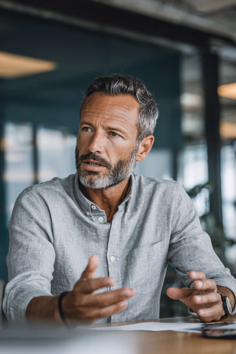 Man engaged in conversation