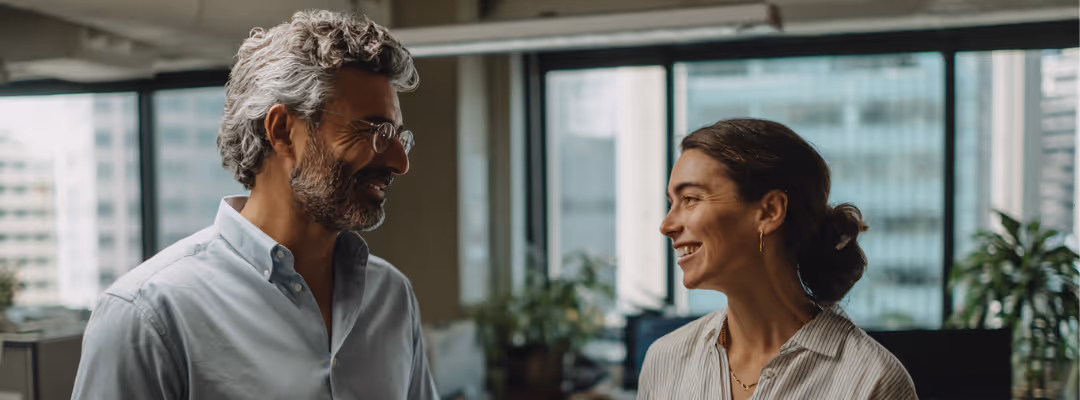 Couple smiling at each other