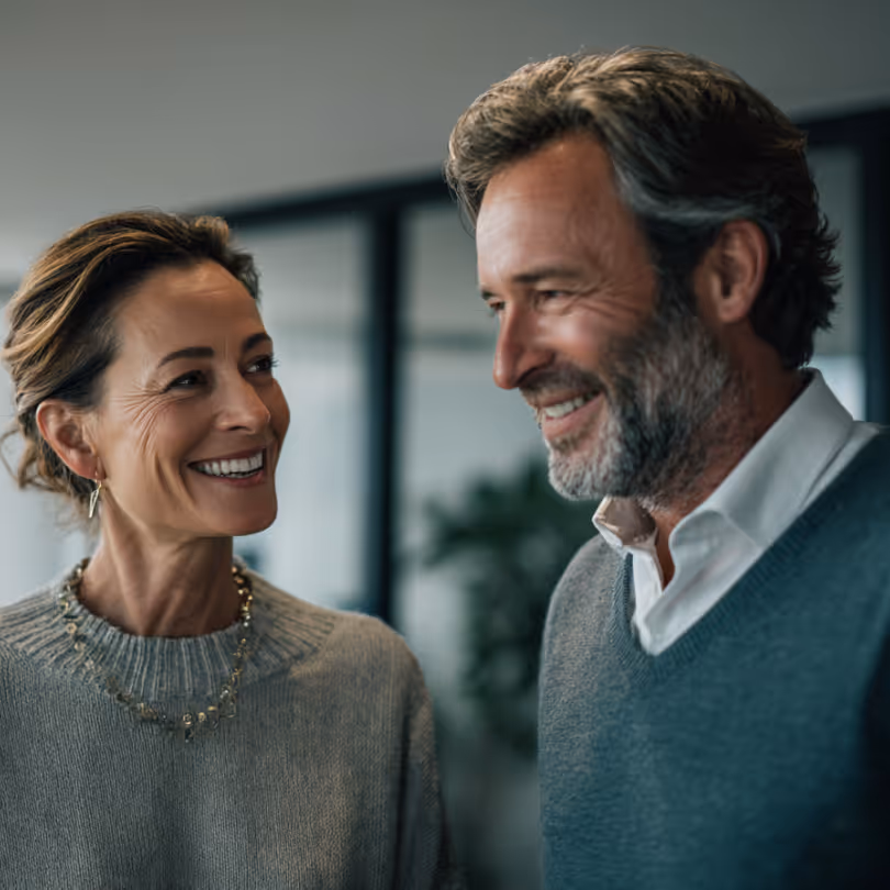 Couple smiling at each other