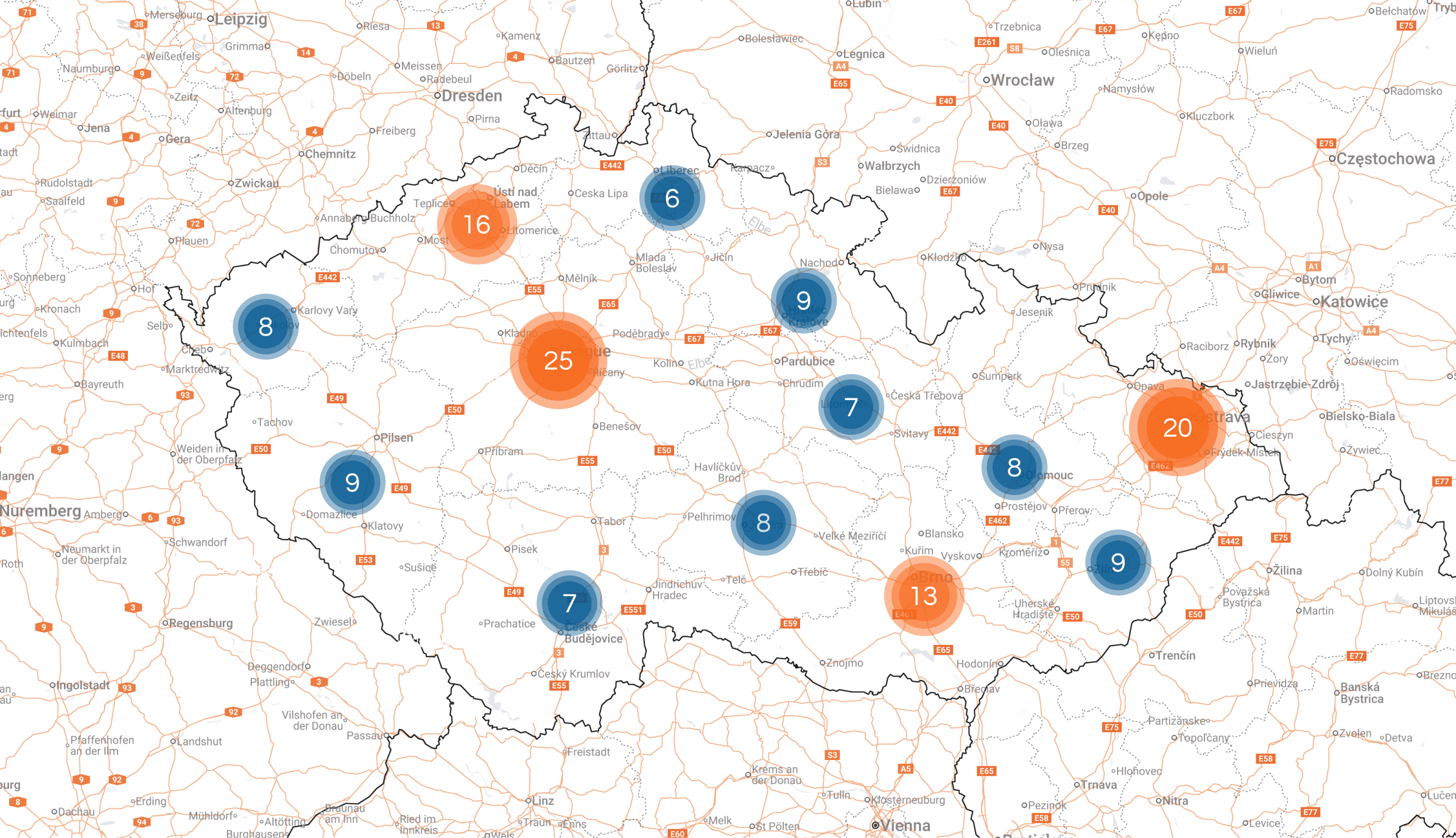 Mapa sběrných míst