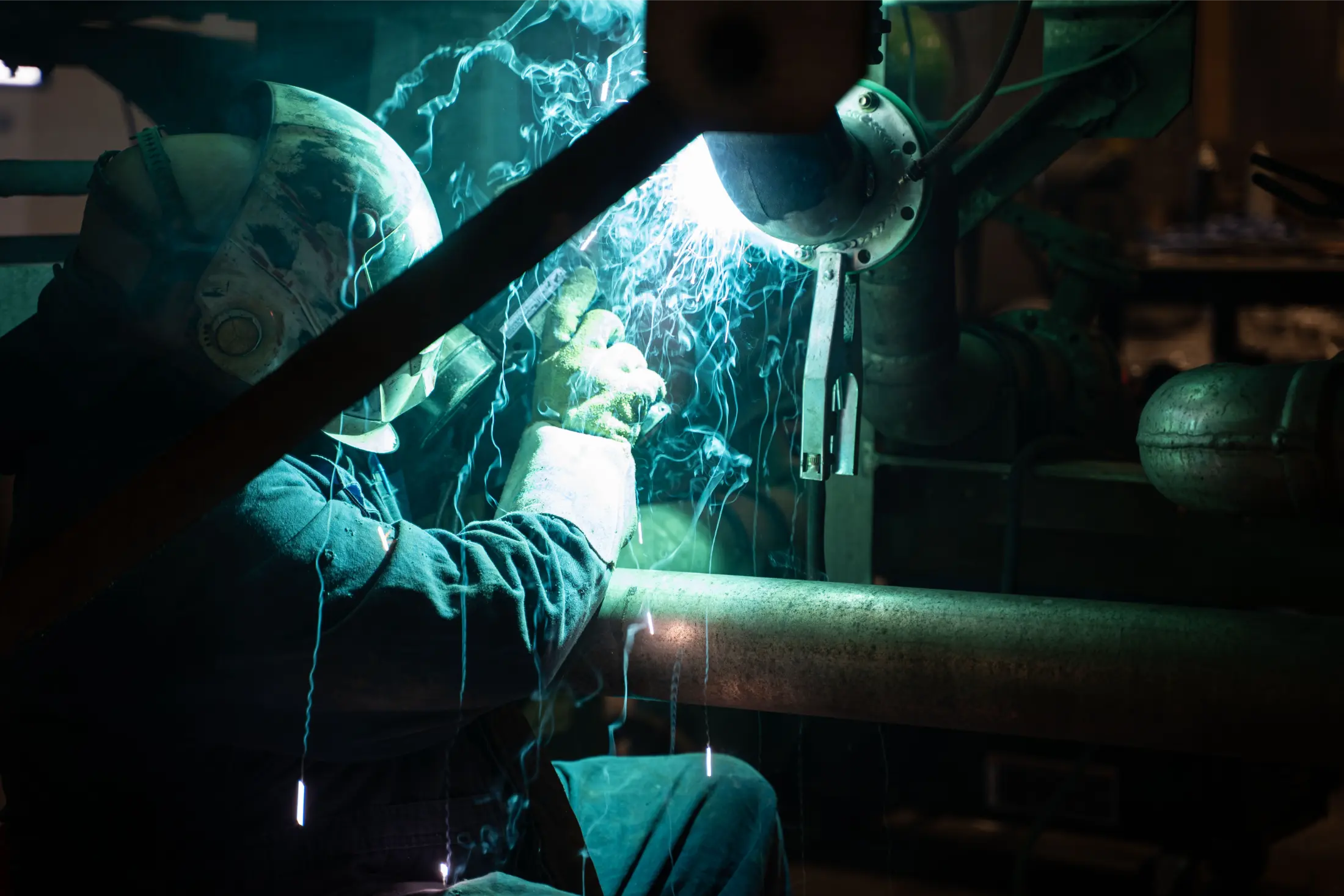 Mechanic performing welding services in Edmonton, AB