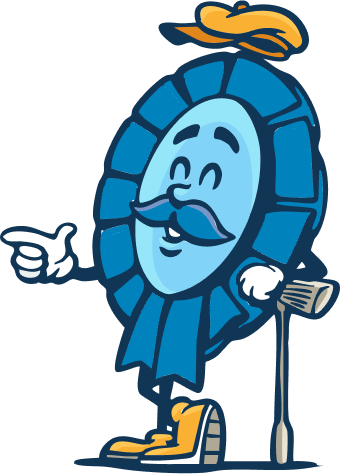 Blue ribbon mascot