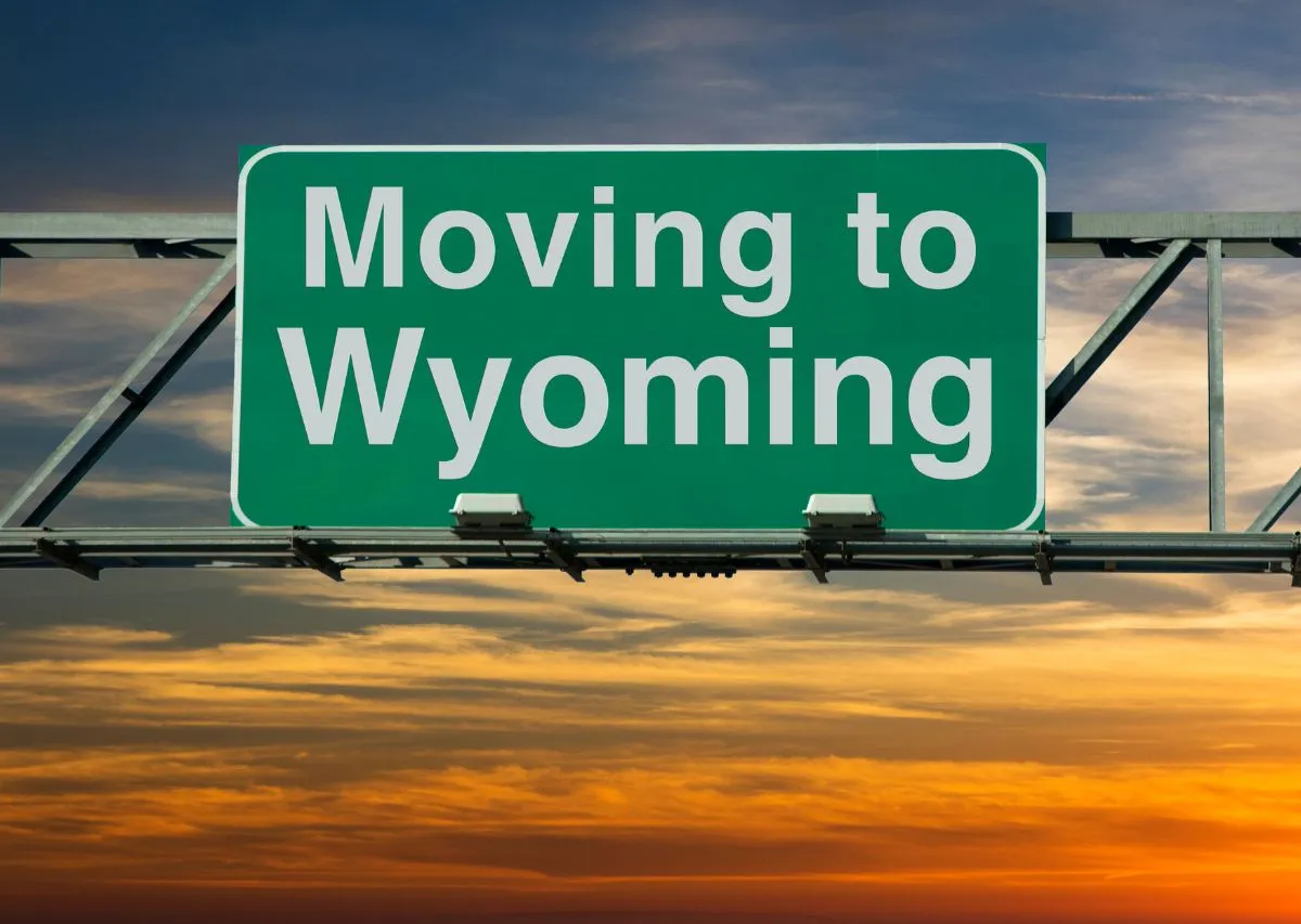 Moving truck loaded with boxes for a long-distance move to Wyoming