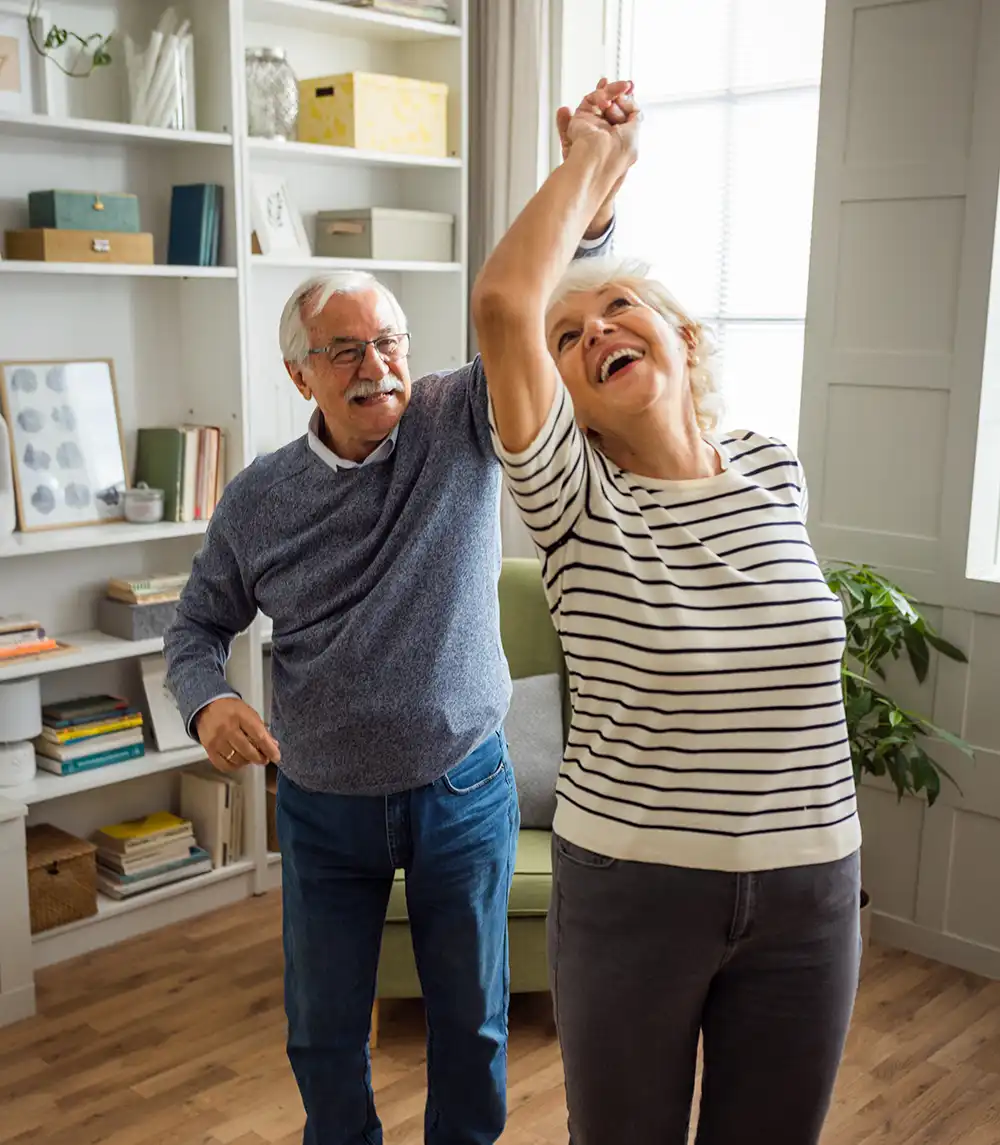 Couple playing pickleball
