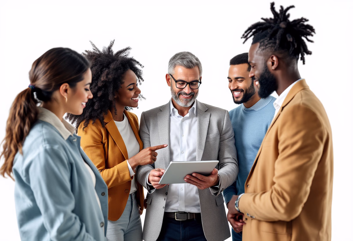 consultant and business team in a meeting