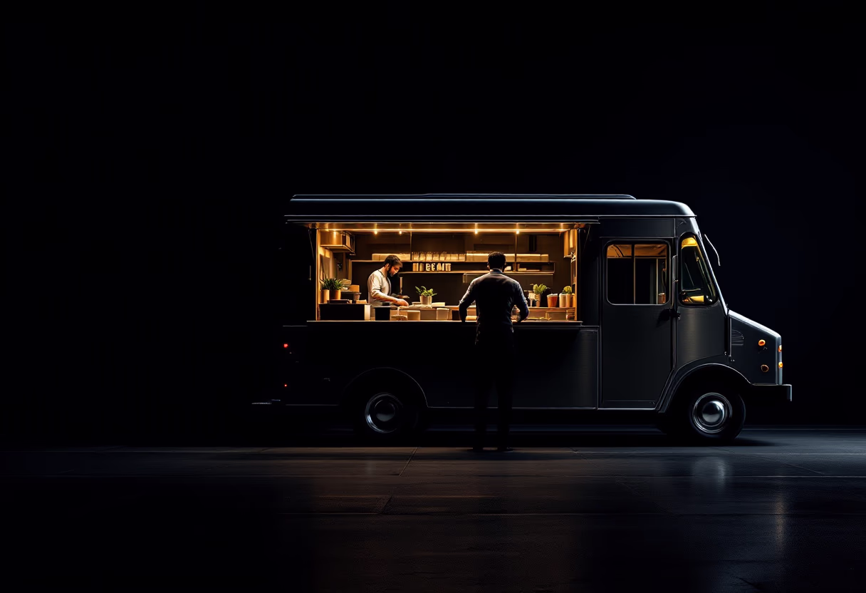 image of food truck in action