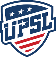UPSL shield logo with three stars above and red stripes below.