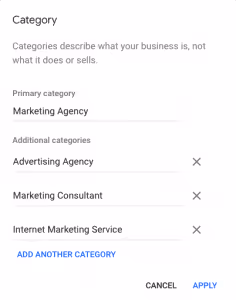 GMG Business Categories