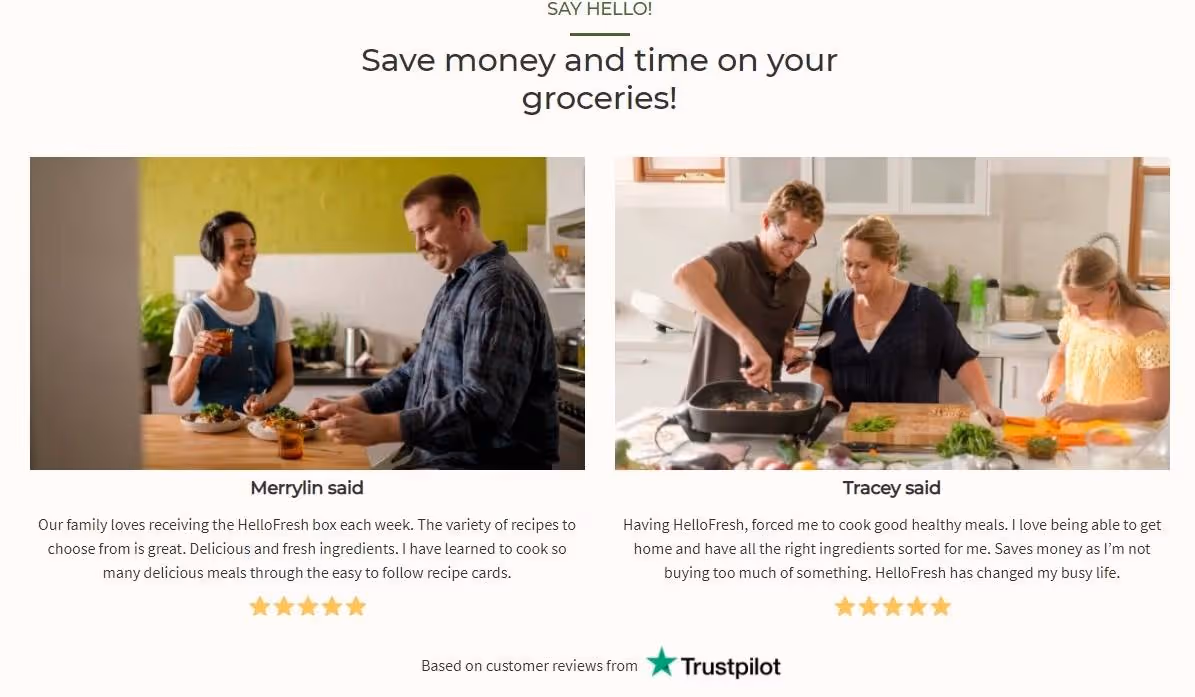 HelloFresh Testimonials